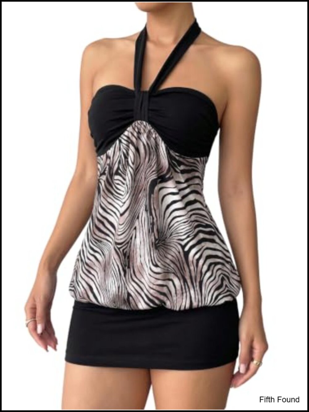 Animal Print Halter Sleeveless Mini Dress Night Out Party